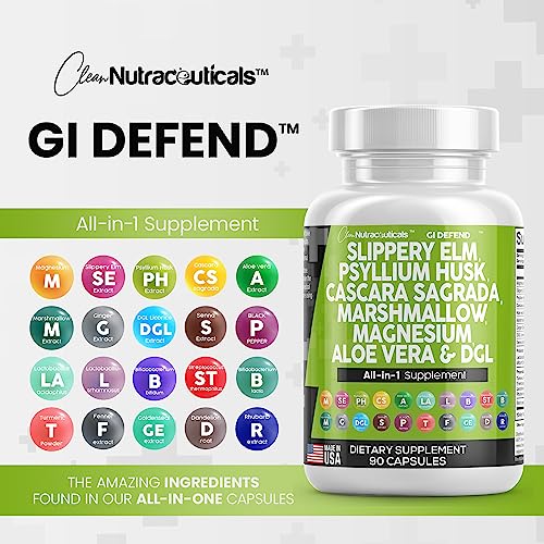 Slippery Elm 5000mg Psyllium Husk 2000mg Pre Probiotic Digestive Gut Clean Nutraceuticals uk supplements