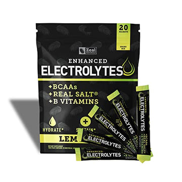 Enhanced Electrolyte Powder Stick Packs (Lemon Lime - 20 Packets) Sugar Free Zeal Naturals uk supplements