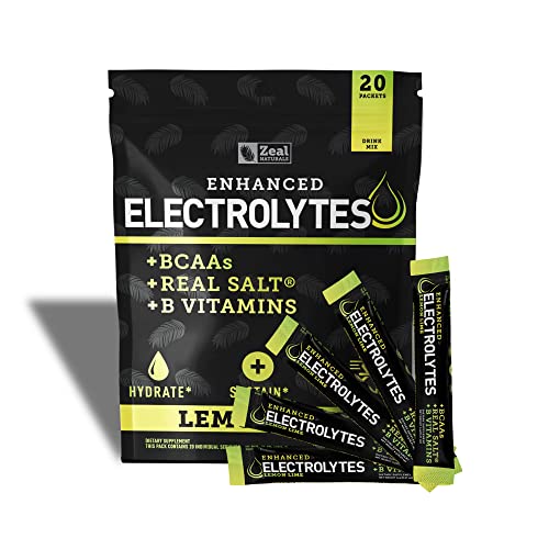 Enhanced Electrolyte Powder Stick Packs (Lemon Lime - 20 Packets) Sugar Free Zeal Naturals uk supplements