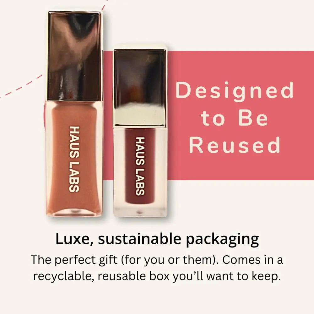 Haus Labs PHD Hybrid Innovation Plumping Lip Glaze Duo - Honey Shimmer Full Size & Persimmon Mini Haus Laboratories uk supplements