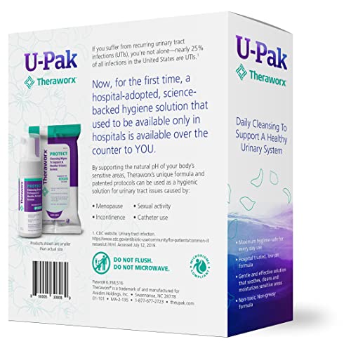 Theraworx Protect U-Pak 60-Ct Wipes & Hygiene Foam 3.4 oz for Urinary Health (Pack of 1) THERAWORX PROTECT uk supplements