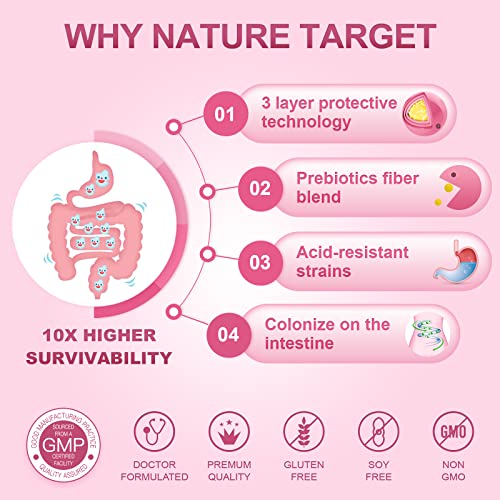 Probiotics-for-Women, Probiotics and Prebiotics, Cranberry and D-Mannose, 50-Billion NATURE TARGET uk supplements