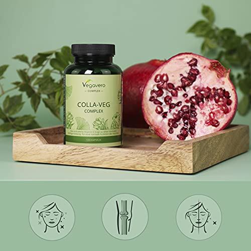 Vegavero Vegan Collagen Supplement | 2000mg | Complex with L-Lysine, L-Proline, Vitamin C (Acerola) & Superfoods Extracts | NO Additives, Lab-Tested | 120 Capsules Vegavero uk supplements
