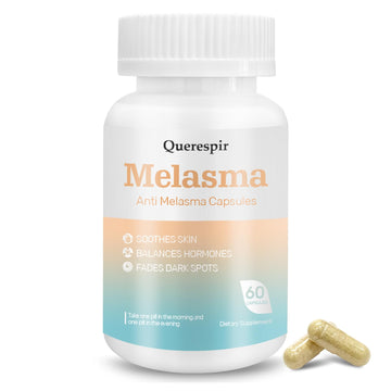 Melanina Anti-Melasma Capsule, Melasma Dark Spot Remover, Melanin Supplement, Spots Remover for Face & Body, Vitamin C & Turmeric Extract, Brightens & Even Skin Tone - 60 Capsules Querespir uk supplements
