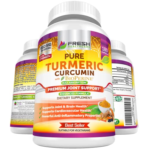 Turmeric Curcumin with BioPerine 1950mg - Natural Joint & Healthy Inflammatory FRESH HEALTHCARE uk supplements