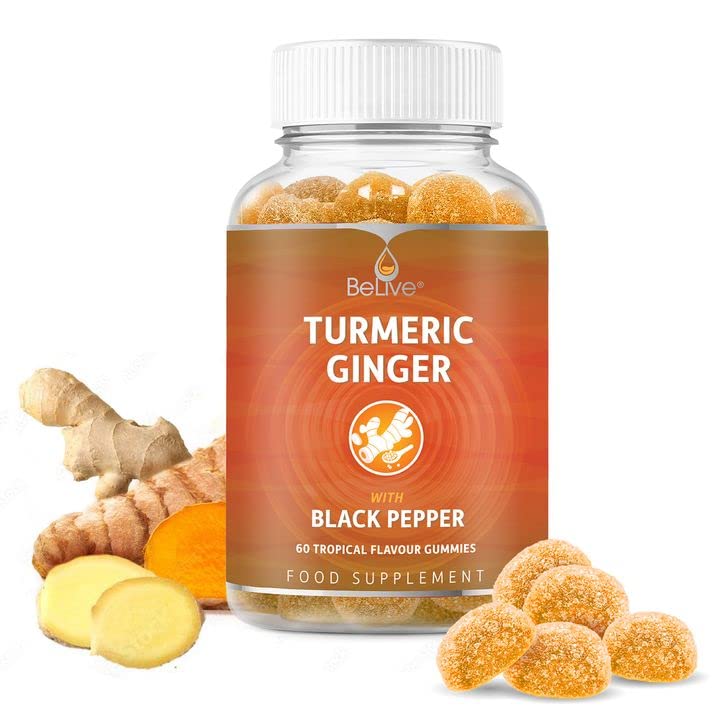 BeLive Turmeric Curcumin with Black Pepper & Ginger - Turmeric and Ginger Supplement BeLive uk supplements