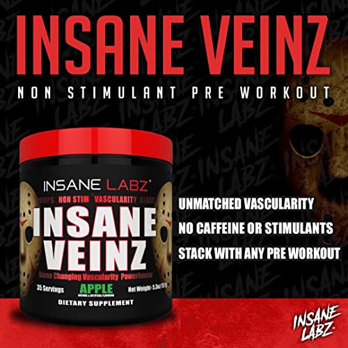 Insane Labz Insane Veinz Non Stimulant NO Enhancing Powder, Nitric Oxide Booster Insane Labz uk supplements