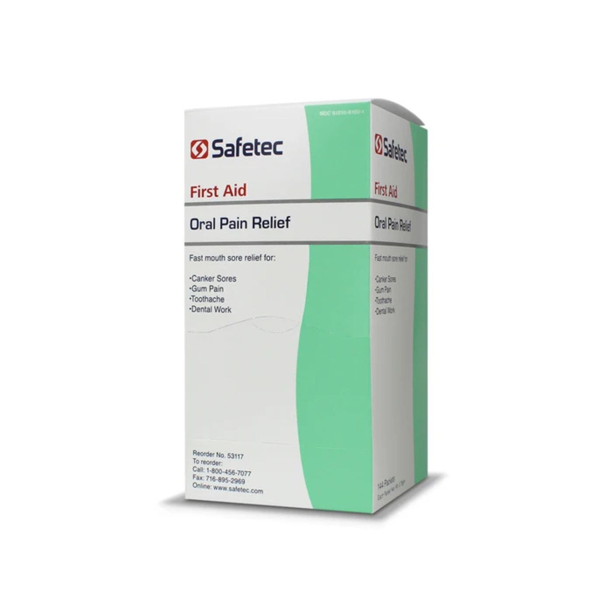 Safetec Oral Pain Relief, .75 g Packets, Box of 144 Safetec uk supplements