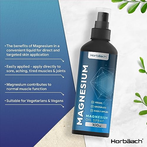 Magnesium Spray for Restless Legs, Muscles, Sleep | 100ml | Magnesium Chloride Oil Horbäach uk supplements