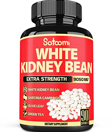 Pure White Kidney Bean Extract Capsules - 6 Herbal Ingredients 9050 mg Equivalent Satoomi uk supplements