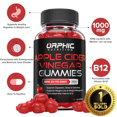 Apple Cider Vinegar Gummies with Mother- 1000mg - Supplement Formulated to Support ORPHIC NUTRITION uk supplements