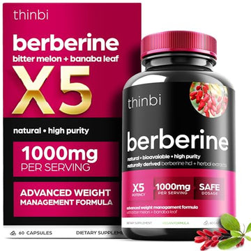 1000mg Berberine Supplement Capsules with Bitter Melon and Banaba Leaf - 30 Servings Artnaturals Store uk supplements