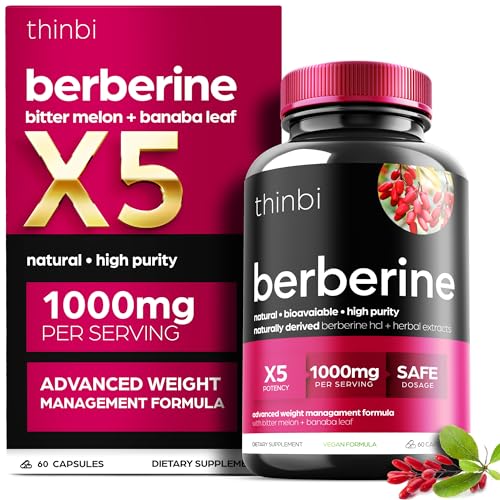 1000mg Berberine Supplement Capsules with Bitter Melon and Banaba Leaf - 30 Servings Artnaturals Store uk supplements