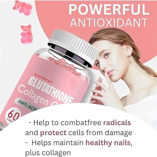 Glutathione Collagen Gummies,Glutathione Collagen Glow Gummies for Dark Spot,60 Pieces NNOVAT uk supplements