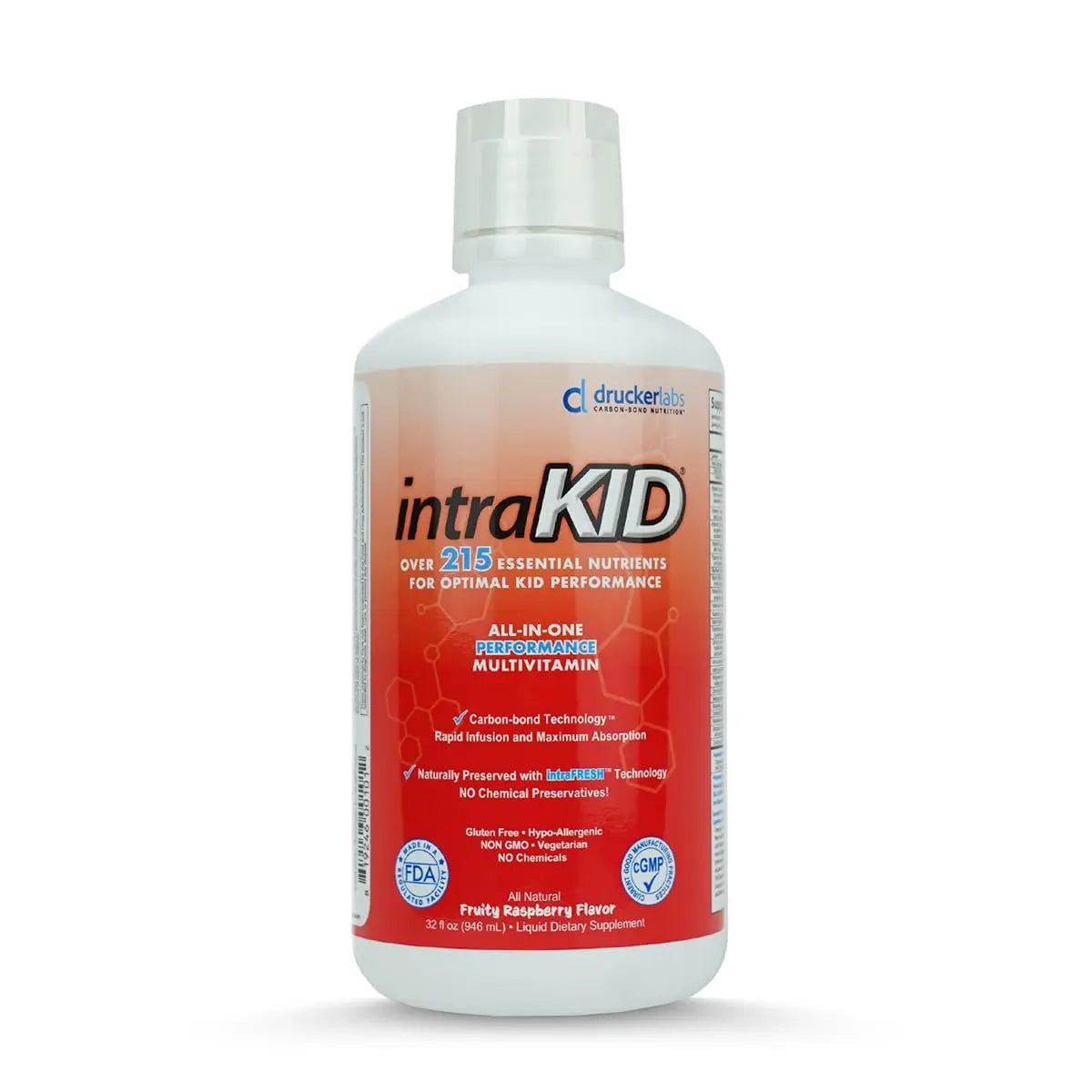 intraKID Drucker Labs Organic Liquid Multivitamin for Kids, Immune Support, Non GMO, Dairy Free, Gluten Free, Magnesium, Vitamin A,C,E, Zinc intraKID uk supplements