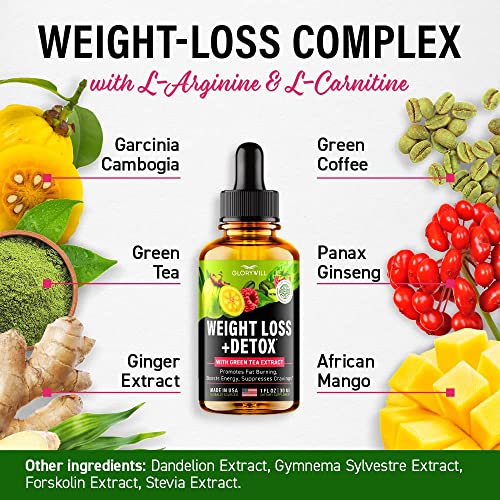 Weight Loss Drops Natural Detox Made in USA - Diet Drops for Fat Loss - Effective Appetite FQQF uk supplements