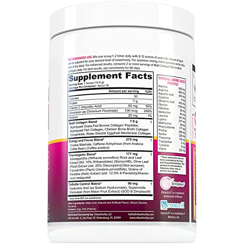 Multi Collagen Burn: Multi-Type Hydrolyzed Protein Peptides with Hyaluronic Acid, Vitamin Vitauthority uk supplements