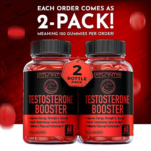 Testosterone Booster For Men Gummies - Enhances Strength & Stamina - Optimizes Physical Atlantis Nutrition uk supplements