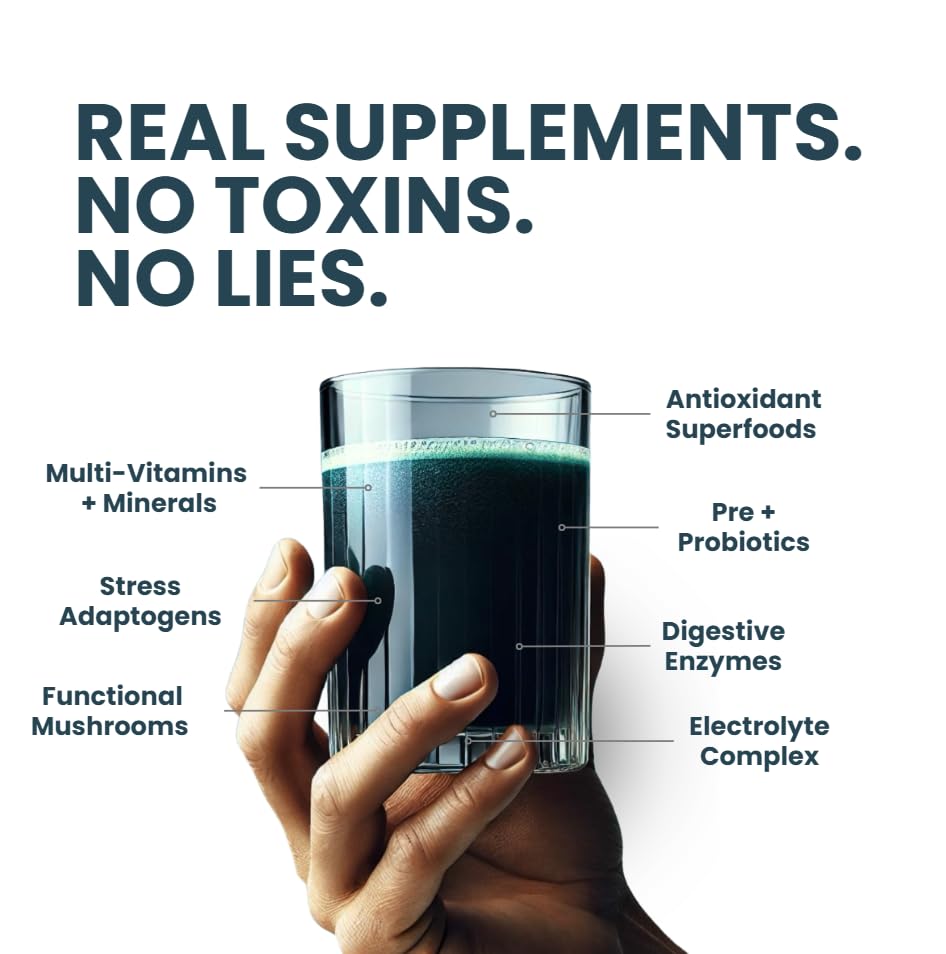 ELYXaR Daily Superfood Complex - Supplement Powder - 60+ Vitamins, Minerals, Wholefood-Sourced Ingredients, Stress Adaptogens, Pro & Prebiotics, Digestive Enzymes, & Electrolytes - 30 Servings apotheka superfoods uk supplements