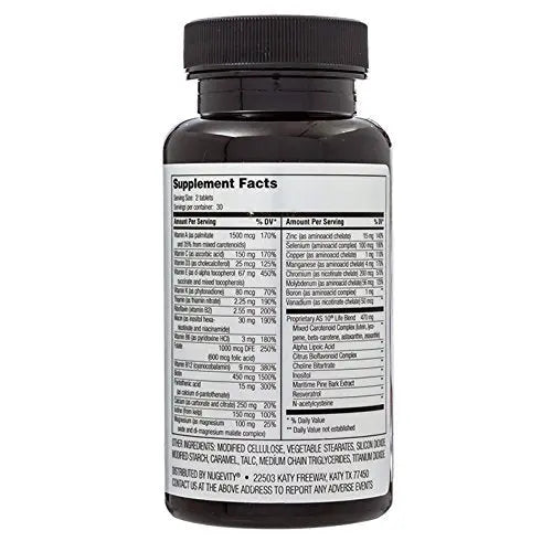 Nugevity AS 10® Life – Stress, Immune Support and Anti Aging Supplement - Multivitamin and Antioxidants Tablet, Resveratrol, Alpha Lipoic Acid Nugevity uk supplements