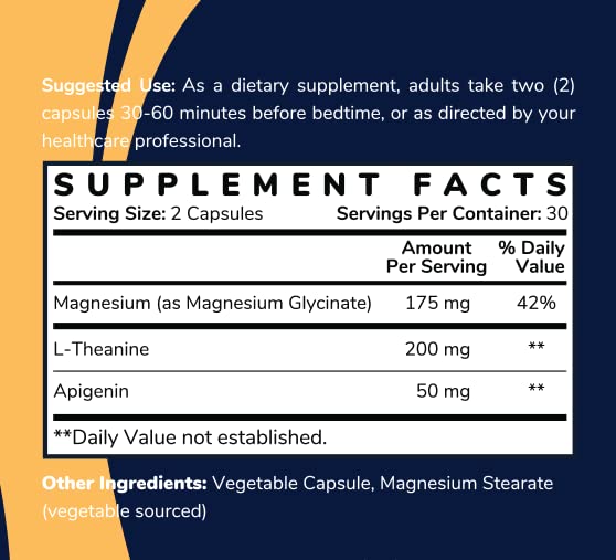Shining Solace Magnesium Glycinate Sleep Stack with 200 mg L-Theanine, 50 mg Apigenin, 175 mg of Elemental Magnesium Glycinate | Sleep Support Magnesium Supplement | Made in USA Shining Solace uk supplements