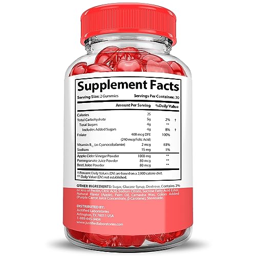 Justified Laboratories Keto Bites Keto ACV Gummies 1000MG Vegan Non GMO with Pomegranate Justified Laboratories uk supplements