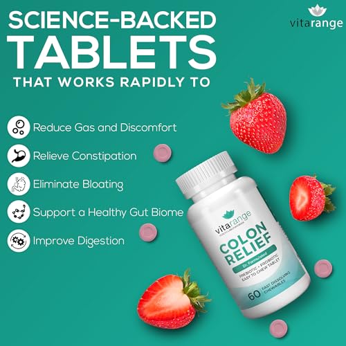 Colon Relief by VitaRange- Fast Constipation and Bloating Relief with Sunfiber Prebiotic Vita Range uk supplements
