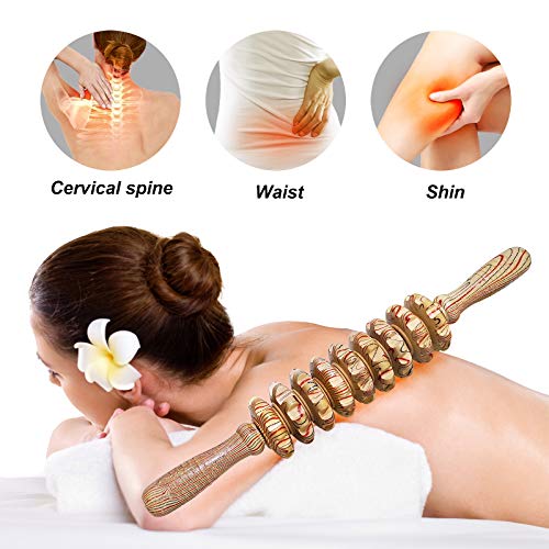 Deston Wooden Massager Handheld Roller Trigger Point Massager Stick for Fascia, Cellulite Deston uk supplements