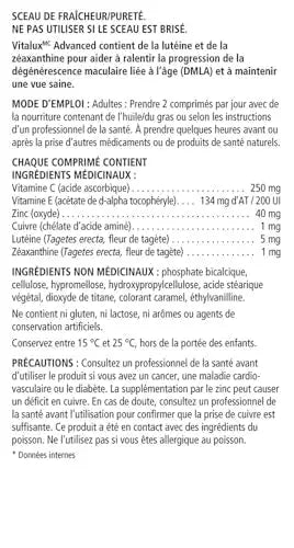 Vitalux Advanced Ocular Multivitamin 60 Count Vitalux uk supplements