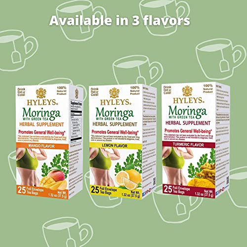 Hyleys Tea Moringa Oleifera with Mango Flavor - 25 Tea Bags (Miracle Tree Tea) HYLEYS uk supplements