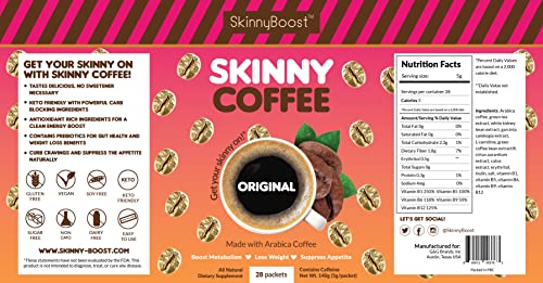 Skinny Boost Skinny Coffee- (Unflavored) Instant Sticks Made with Arabica Coffee, Garcinia SkinnyBoost uk supplements
