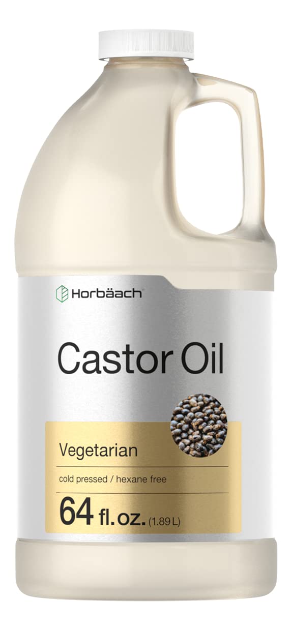 Castor Oil 64oz | for Hair Health, Eyelashes & Eyebrows | Hexane Free & Cold Pressed Horbäach uk supplements