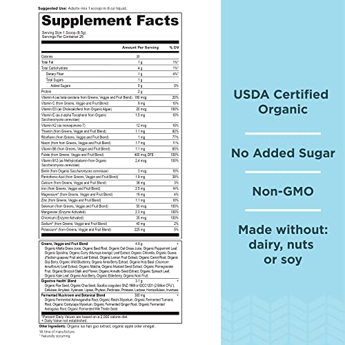 Ancient Nutrition Organic SuperGreens and Multivitamin Powder with Probiotics Ancient Nutrition uk supplements