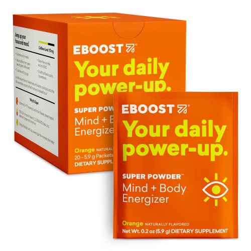EBOOST Energy Drink & Electrolyte Powder, 20 Packets - Super Powder Orange EBOOST uk supplements