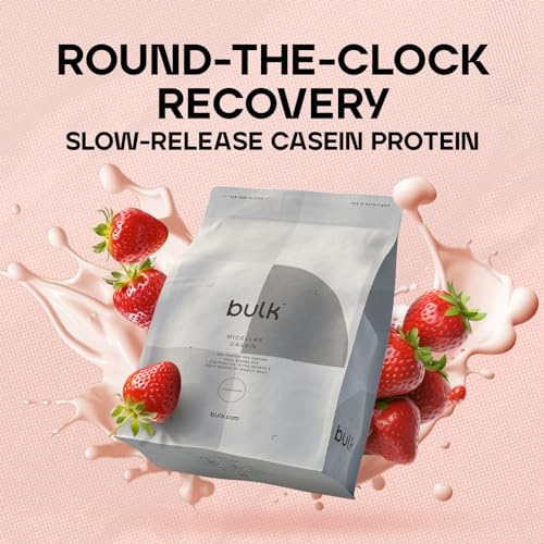 Bulk Micellar Casein Protein Powder, Protein Shake, Strawberry, 500 g, Packaging May Vary Bulk uk supplements