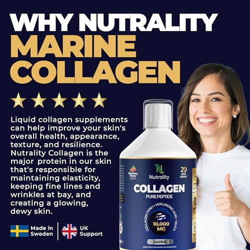 Nutrality Marine Collagen Sugar Free Liquid | Peptides, Hyaluronic Acid, Silica, Biotin, 10000mg Type 1 Nutrality uk supplements