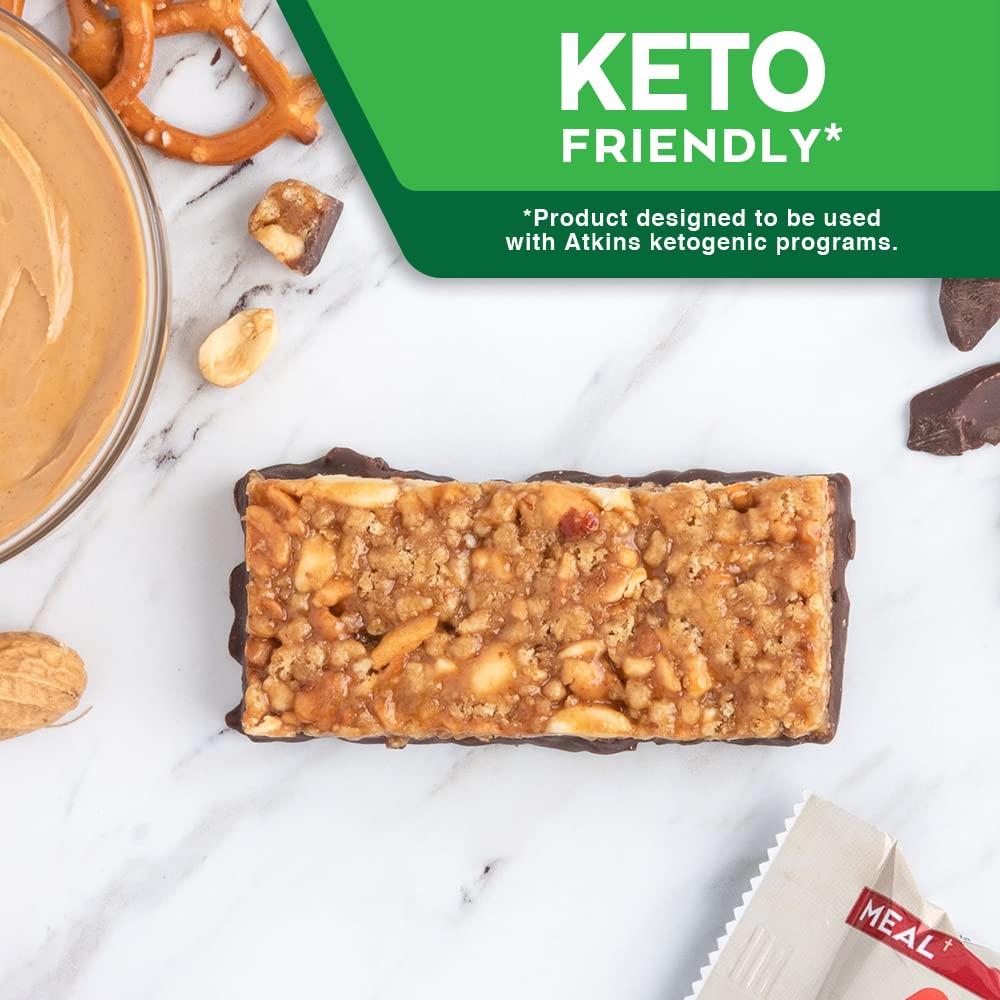 Atkins Chocolate Peanut Butter Pretzel Protein Meal Bar, High Fiber, 16g Protein, 1g Sugar Atkins uk supplements