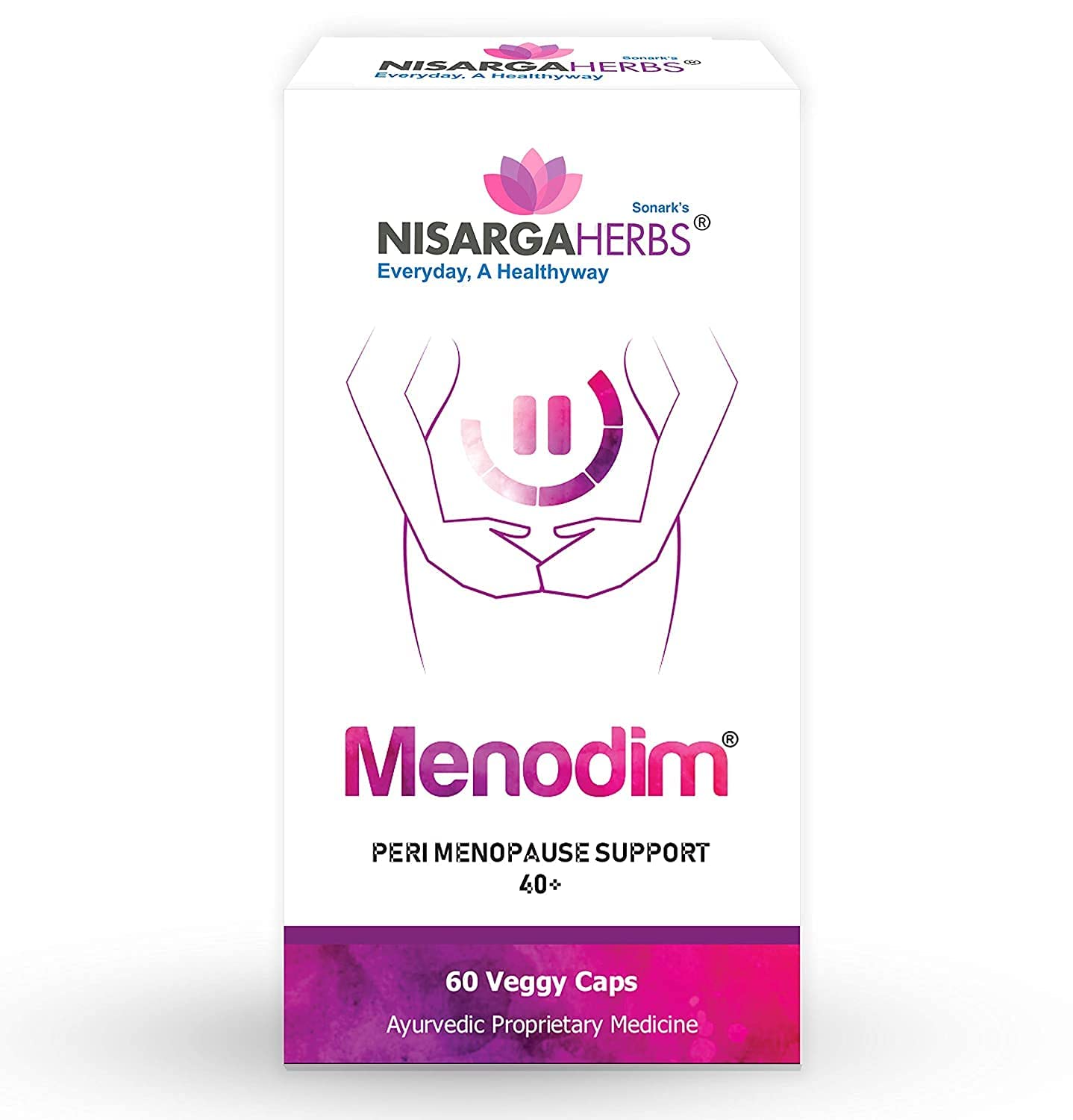 pub Nisarga Herbs Menodim, for Pre-Menopause Relief, Fatigue & Functional Imbalance Support PUB uk supplements