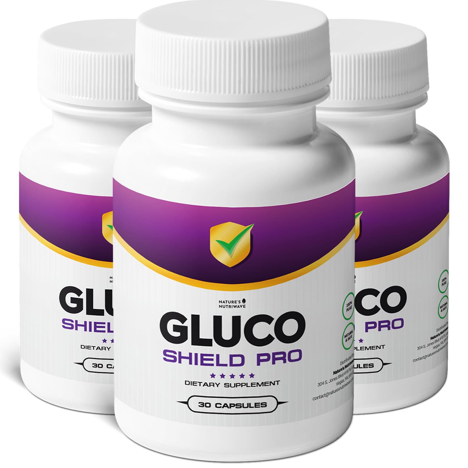 GlucoShield Pro - Natural Supplement with Vitamins B1, B2, B6, Magnesium, Zinc & Calcium | Non-GMO, Stimulant-Free, Easy-to-Take | Made in the USA, GMP-Certified | 30 Capsules, 3 Month Supply Nature’s NutriWave uk supplements