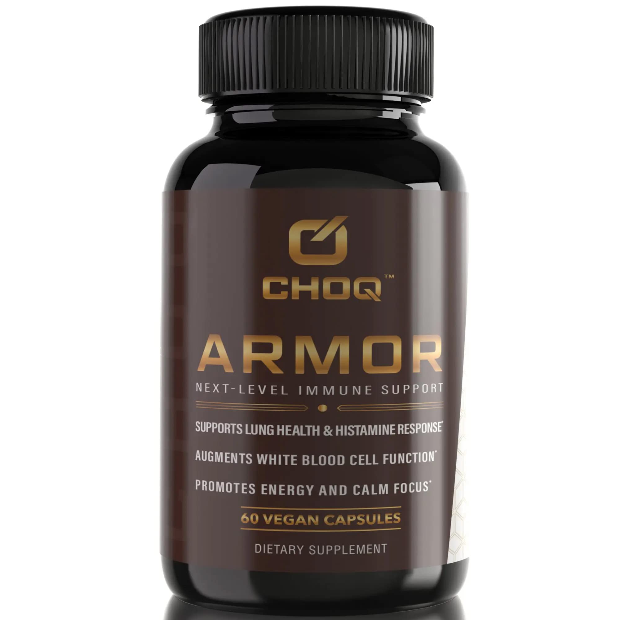 CHOQ Armor - Vegan Capsules - Professional-Grade Immune Defense - 20x Absorption Quercetin Phytosome - Andrographis - Astragalus - Supports Healthy Histamine Levels CHOQ uk supplements