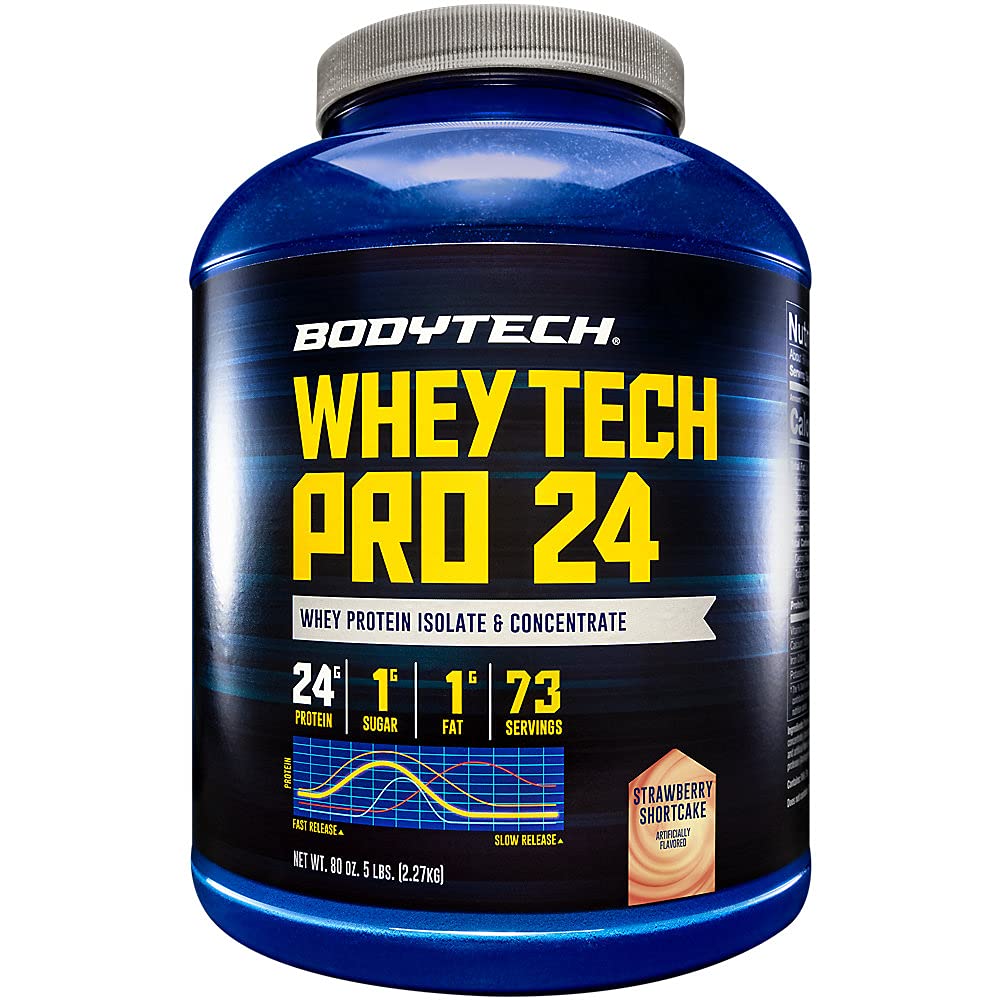 BODYTECH Whey Tech Pro 24 Protein Powder - Protein Enzyme Blend with BCAA's to Fuel BODYTECH uk supplements