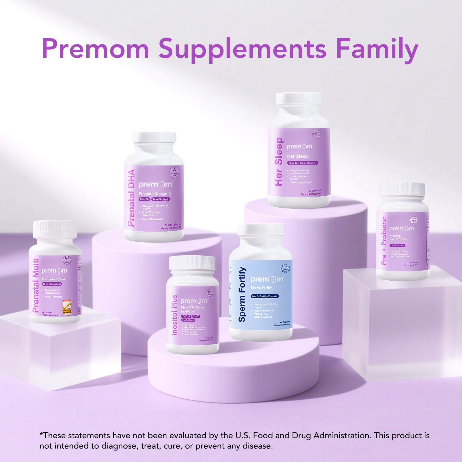 Premom Inositol Plus - 2000mg Myo-Inositol & 50mg D-Chiro Inositol, CoQ10, Folate & Vitamin D3-40:1 Ratio - Supports Hormonal Balance, Ovarian & Reproductive Health - 30 Day Supply Premom uk supplements