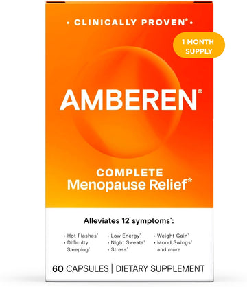 Amberen Menopause Supplement for Women, 60 Capsules, Clinically Proven, Helps Support Hormone Balance, Helps Relieve 12 Menopause Symptoms: Hot Flashes, Night Sweats, Mood Swings and More Amberen uk supplements