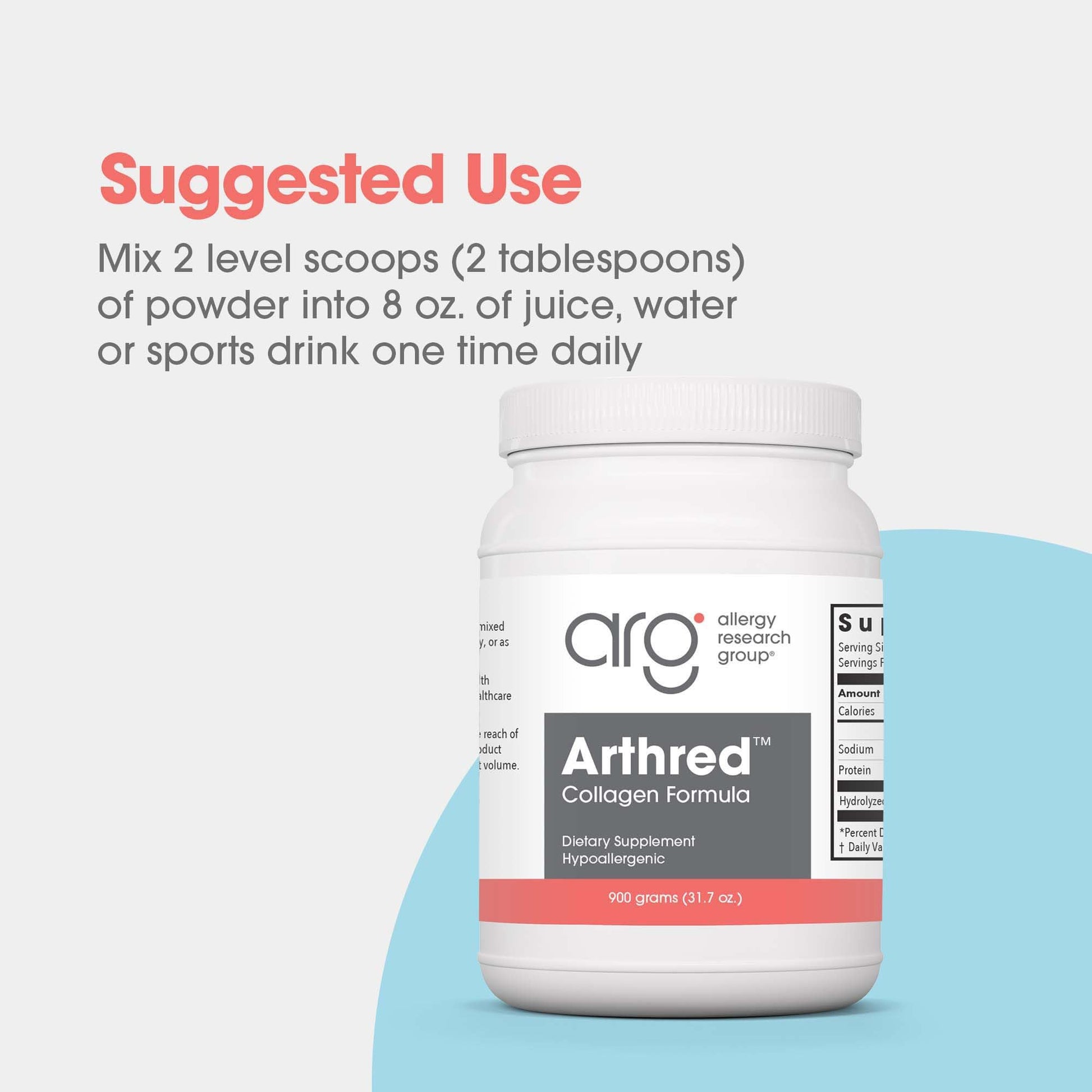 Allergy Research Group Collagen Powder for Men & Women - Collagen Peptides, Arthred Supplement, Bovine Sourced, Arthred Powder, Collagen Formula, Hydrolyzed Collagen - 31.7 Oz Allergy Research Group uk supplements
