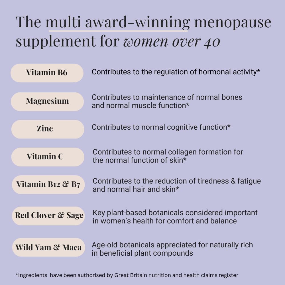 INNOPURE Perimenopause & Menopause Complex for Women (2 Month Supply) Red Clover, Wild Yam, Maca, Sage and Vitamins Including B6 for Hormone Regulation, Clean Label (Pure-Fill) 60 Capsules INNOPURE uk supplements