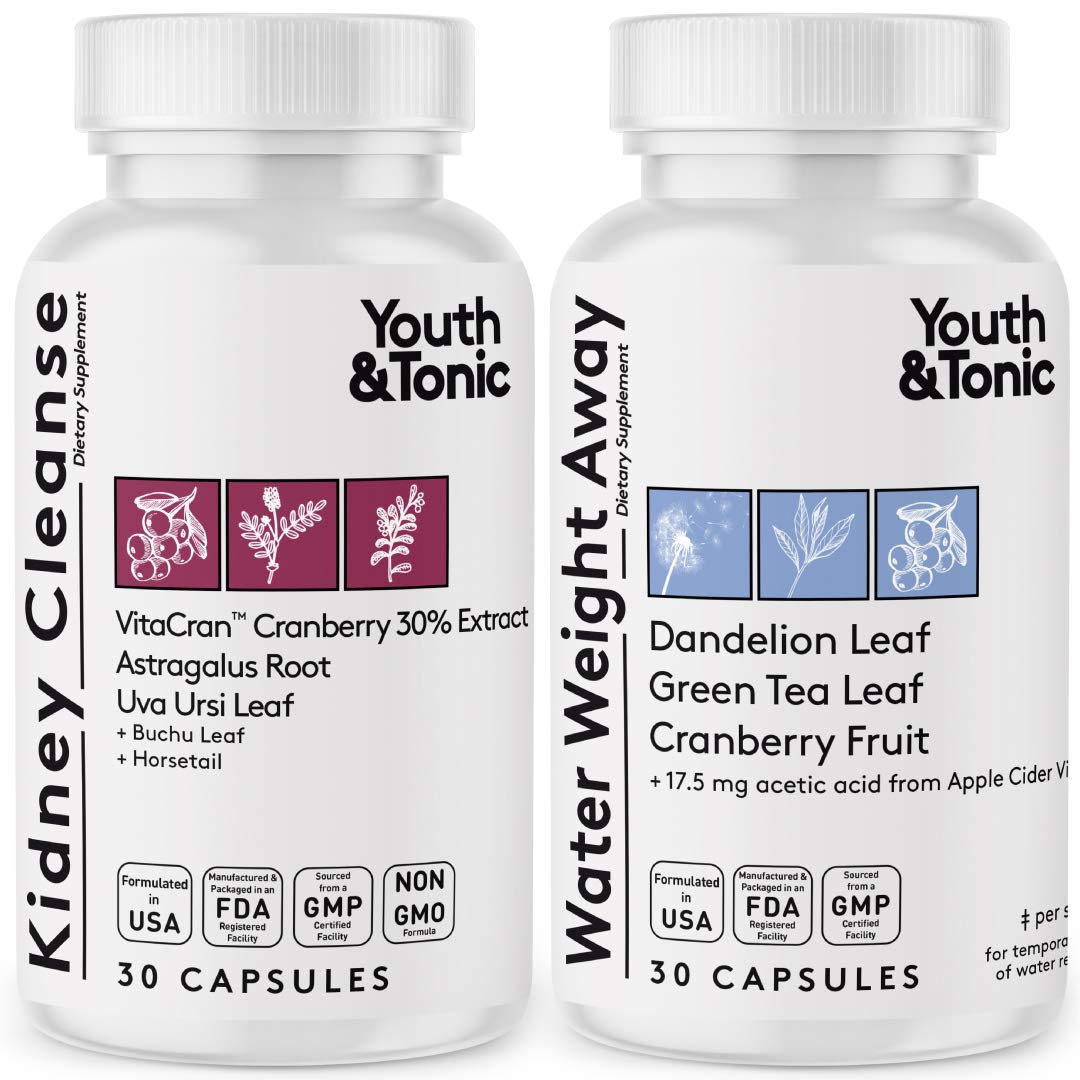 Youth & Tonic Daily Water Retention Pills for Kidney Cleanse Swelling and Excess Body Fluid Youth & Tonic uk supplements