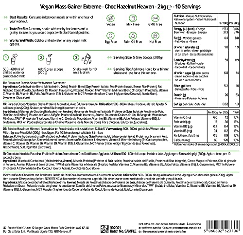Protein Works - Vegan Mass Gainer Extreme | High Calorie Protein Powder | Weight Gainer Protein Works uk supplements