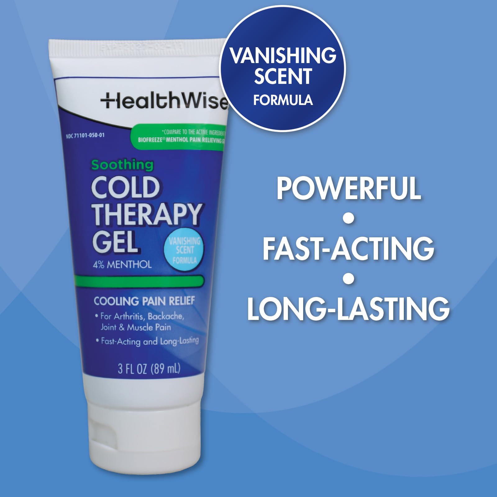 HealthWise Soothing Cold Therapy Gel | 4% Menthol | Vanishing Scent | 3.0 Oz | Arthritis Pain Relief | Topical Analgesic HealthWise uk supplements