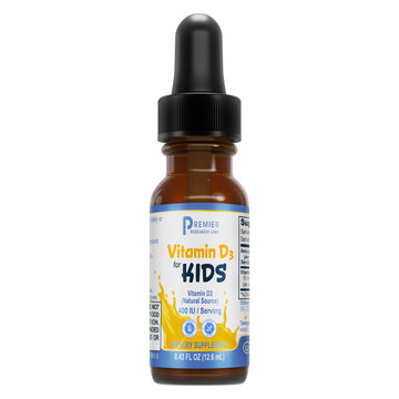 Premier Research Labs Vitamin D3 for Kids - Vitamin D Drops for Children, Kids Liquid Vitamin D, 400 IU Per Serving, Supports Healthy Brain Development - 0.43 fl oz Premier Research Labs uk supplements