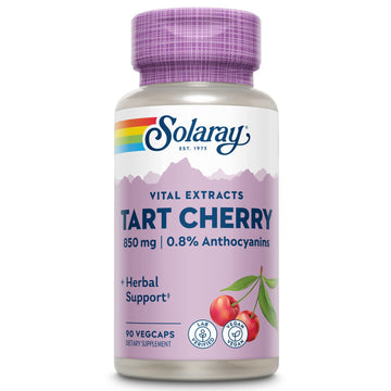 Solaray Tart Cherry Fruit Extract 850 mg - Tart Cherry Supplement with Antioxidants, Fruit Juice Extract with Flavonoids - 90 VegCaps SOLARAY uk supplements